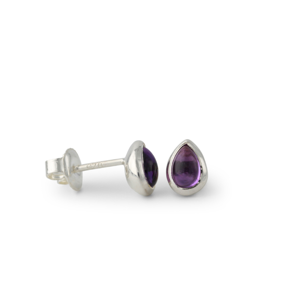 Silberohrstecker mit Amethyst | Fine Drops