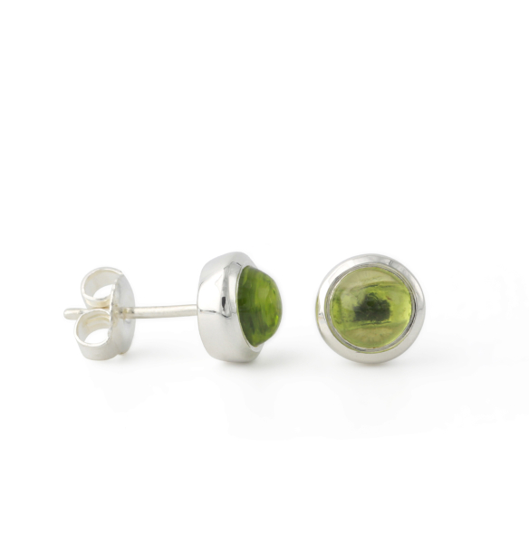 Silberohrstecker mit Peridot 6mm