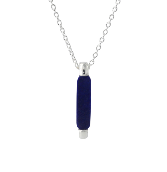 Silbercollier mit 3,5x13mm Lapis, Kette 40+5 cm