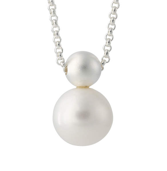 Silbercollier mit SWZ-Perle | Ball