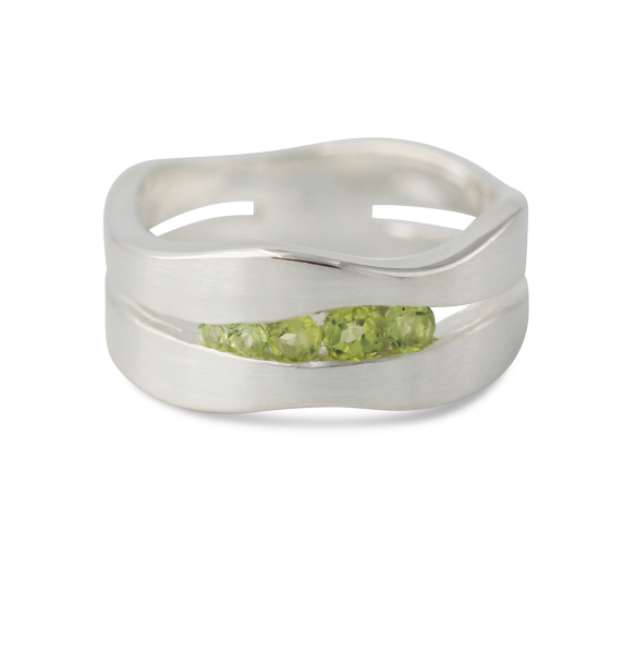 Silberring "Spalte" mit Peridot