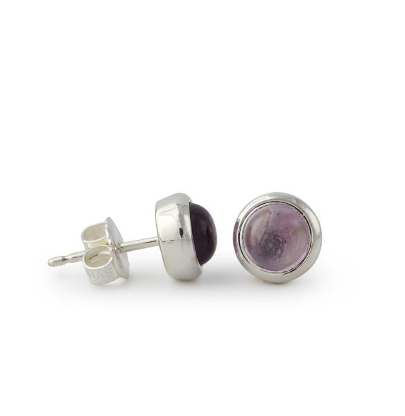 Silberohrstecker mit Amethyst 6mm